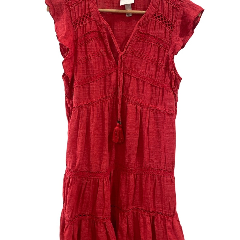 Knox Rose Red Textured Dress Size Medium